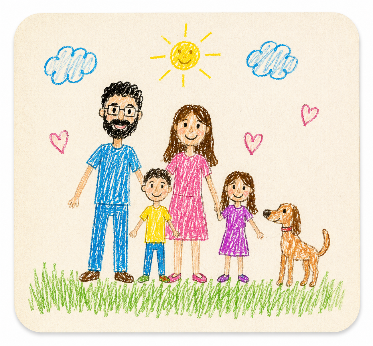 Kinderzeichnung einer Familie