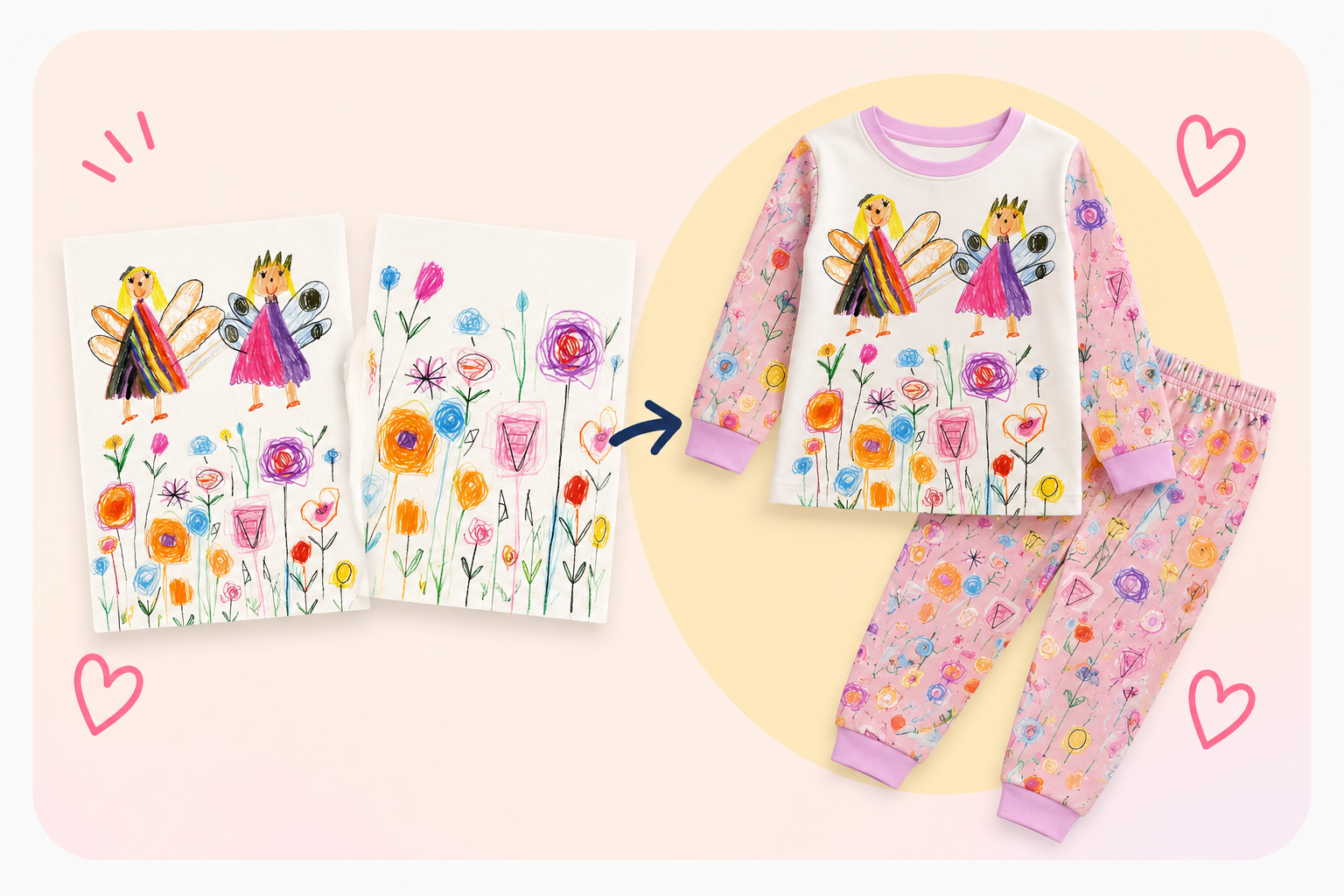 Beispiel Feenzeichnung wird Pyjama